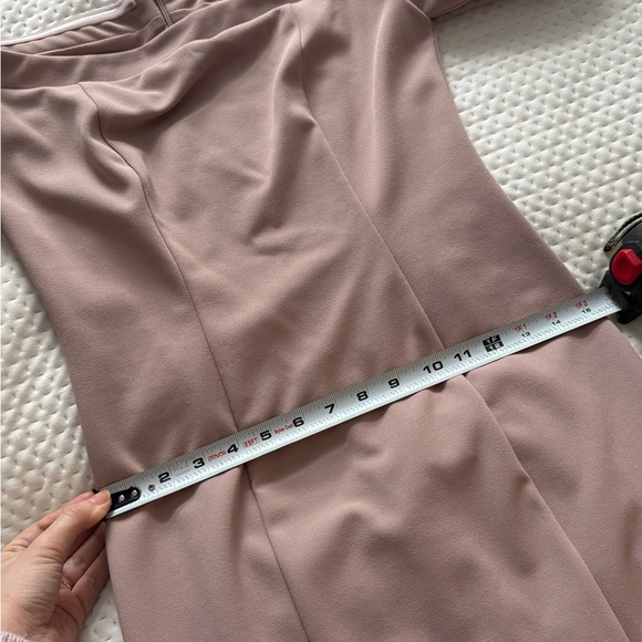 Rinascimento Off-Shoulder Dress in Blush Wedding Guest or Elegant Event Dress - Picture 10 of 11